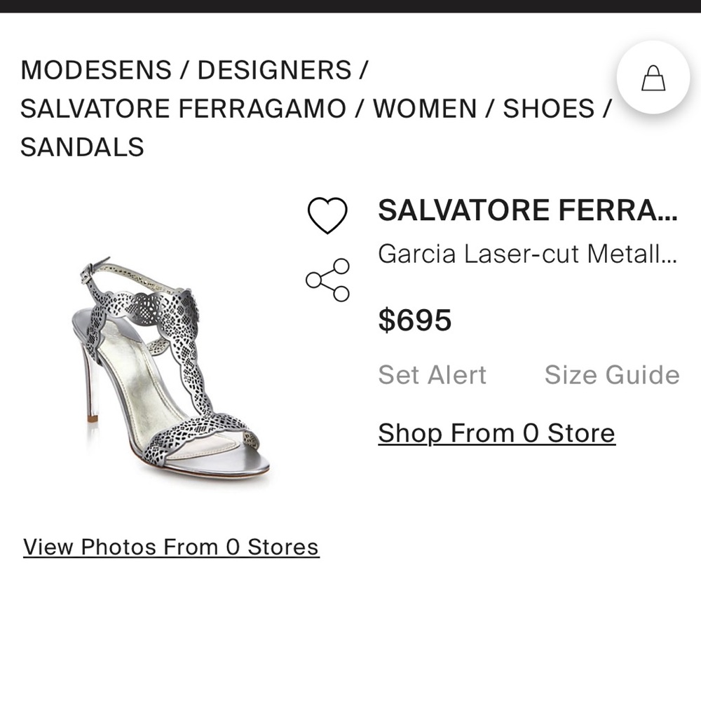 Ferragamo Garcia laser cut sandal size 37.5